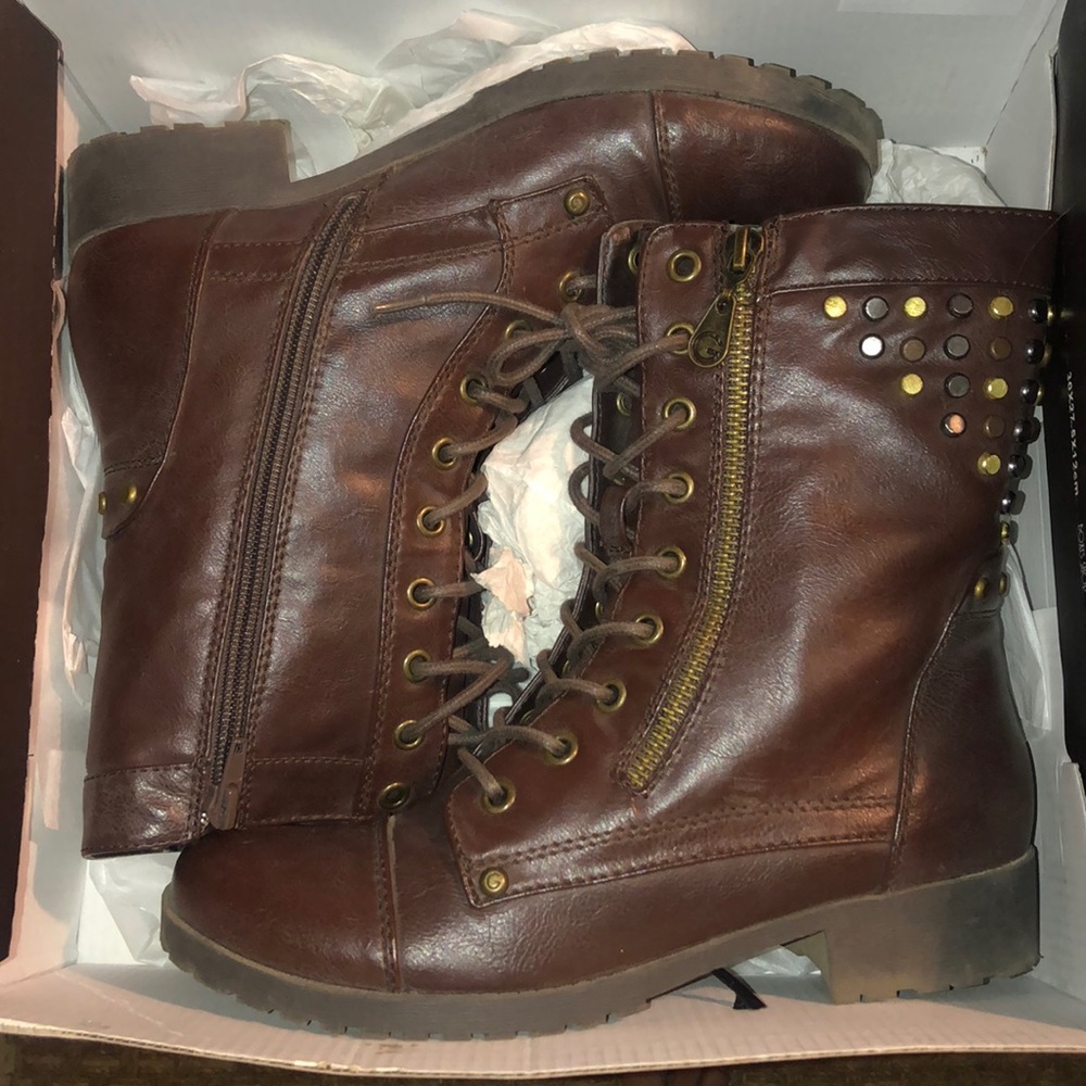 Brown Combat Boots